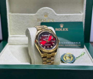 Rolex Golden With Red Dail Day&Date