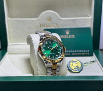 Rolex True Tone With Green Dail Date Just