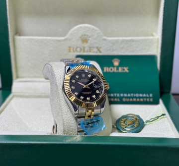 Rolex true Tone Jublee Chain Black Dail