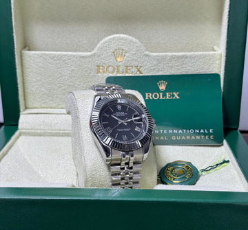 Rolex Black Roman Dail With Jublee Chain