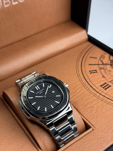 Patek Philippe Light Black Dail Stainless Steel