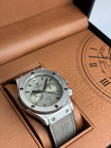 Hublot Gray Leather Strap With Master Lock