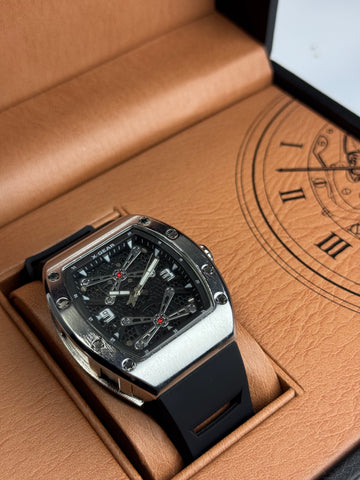 X Gear Black Silicon Strap With Silver Dail