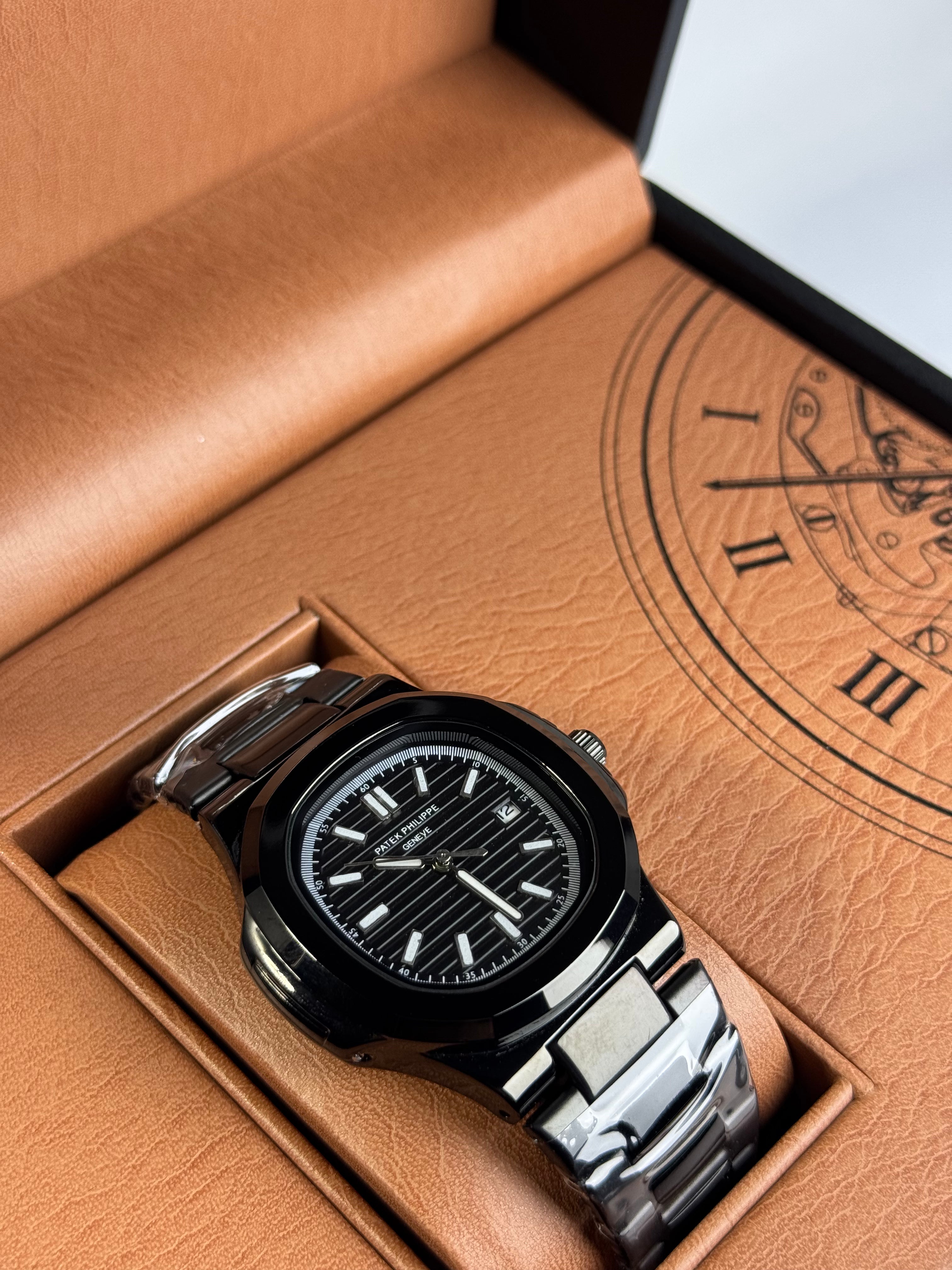 Patek Philippe Black Shine Stainless Steel