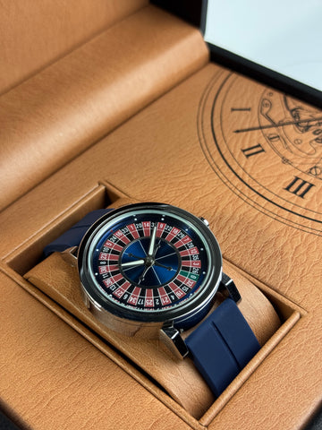 Casino With Blue Silicon Strap Rotating Dail