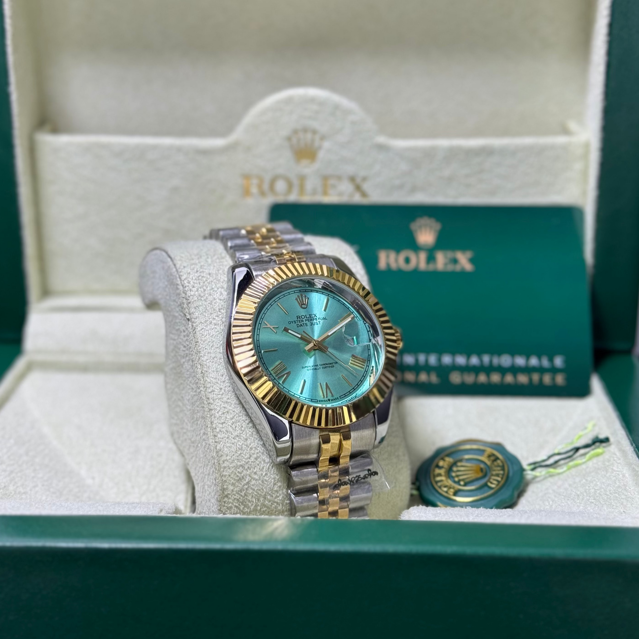 Rolex True Tone With Roman Tiffany Dail And Jublee Chain