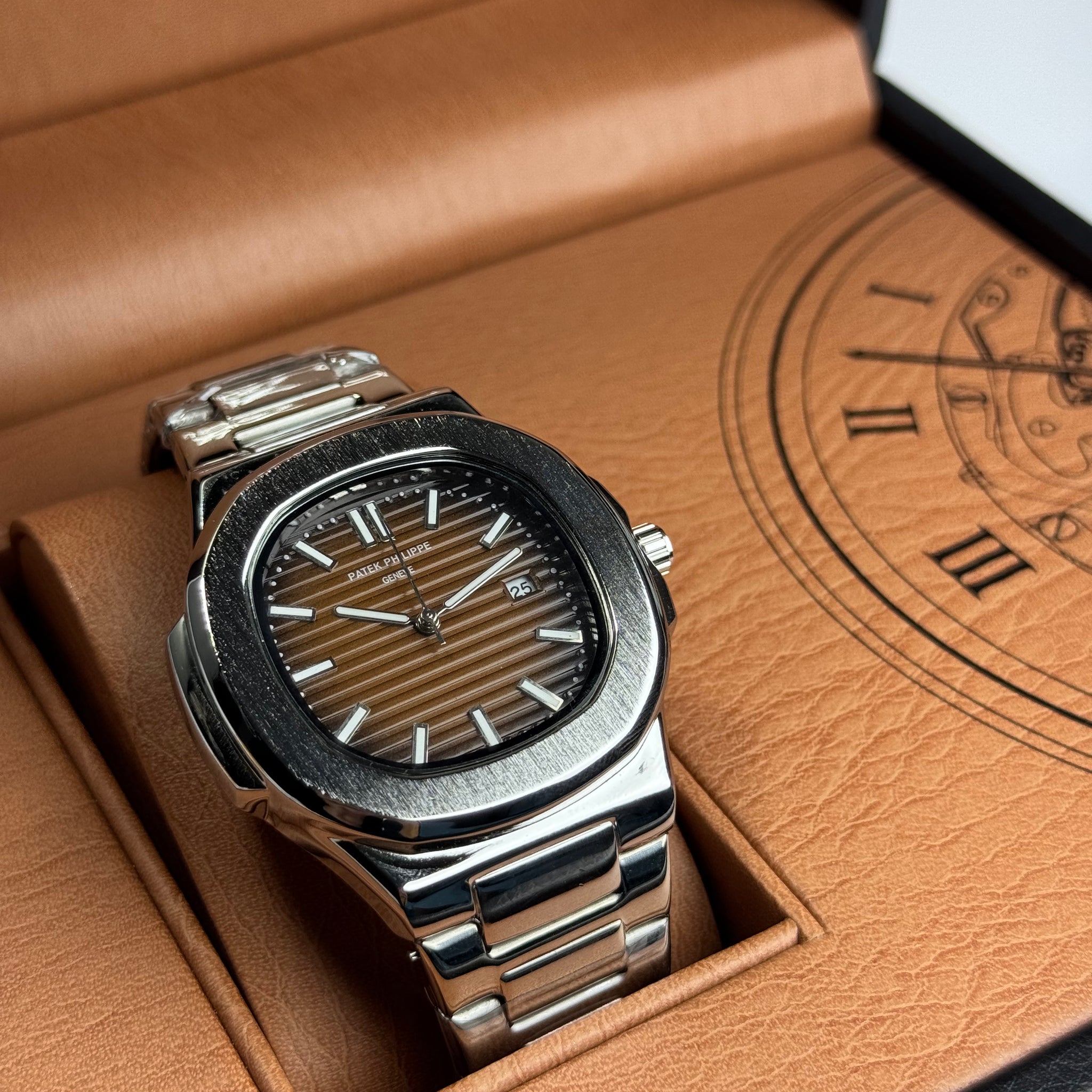 Patek Philippe Brown Dail Stainless Steel