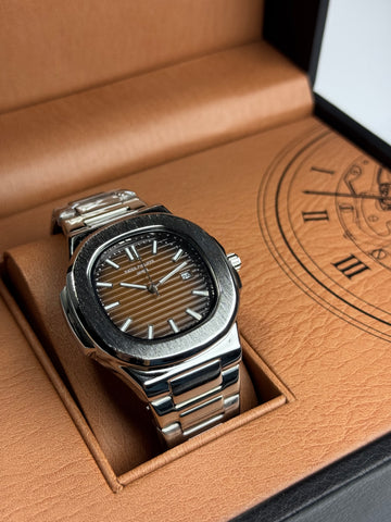 Patek Philippe Brown Dail Stainless Steel