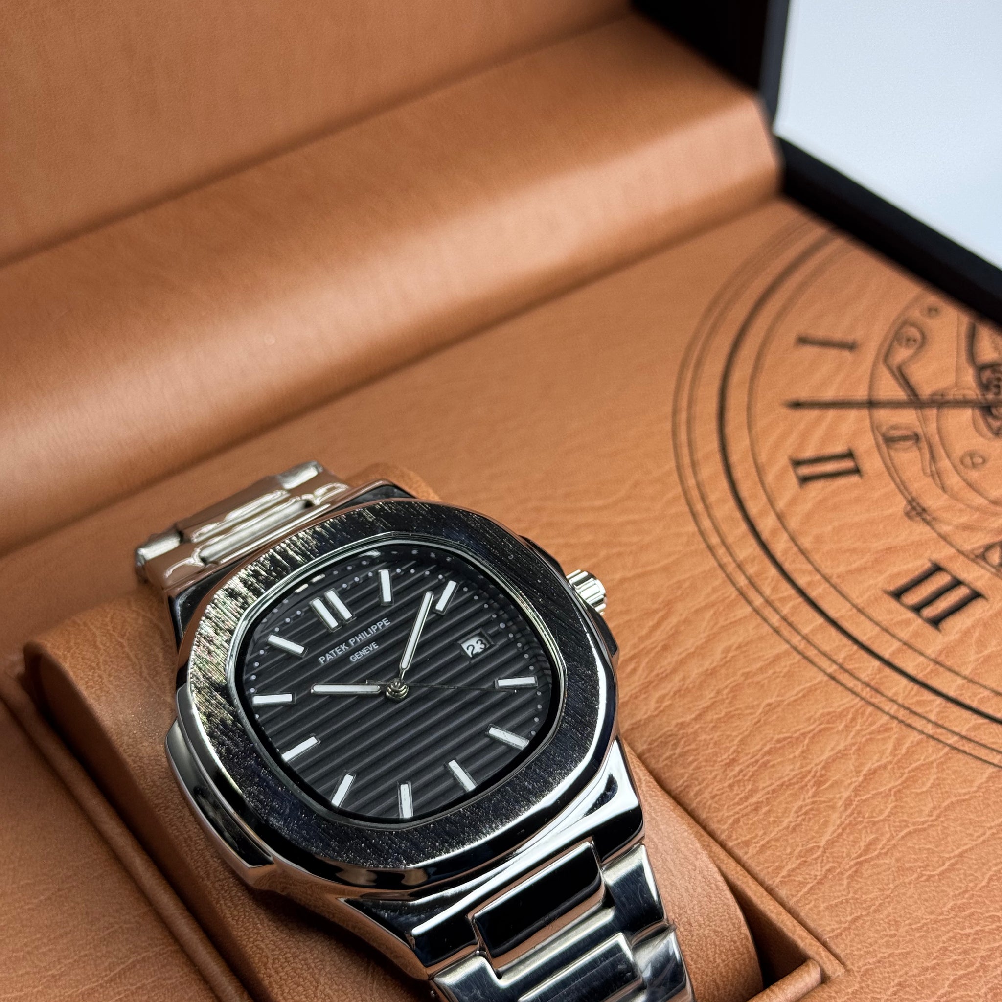 Patek Philippe Light Black Dail Stainless Steel