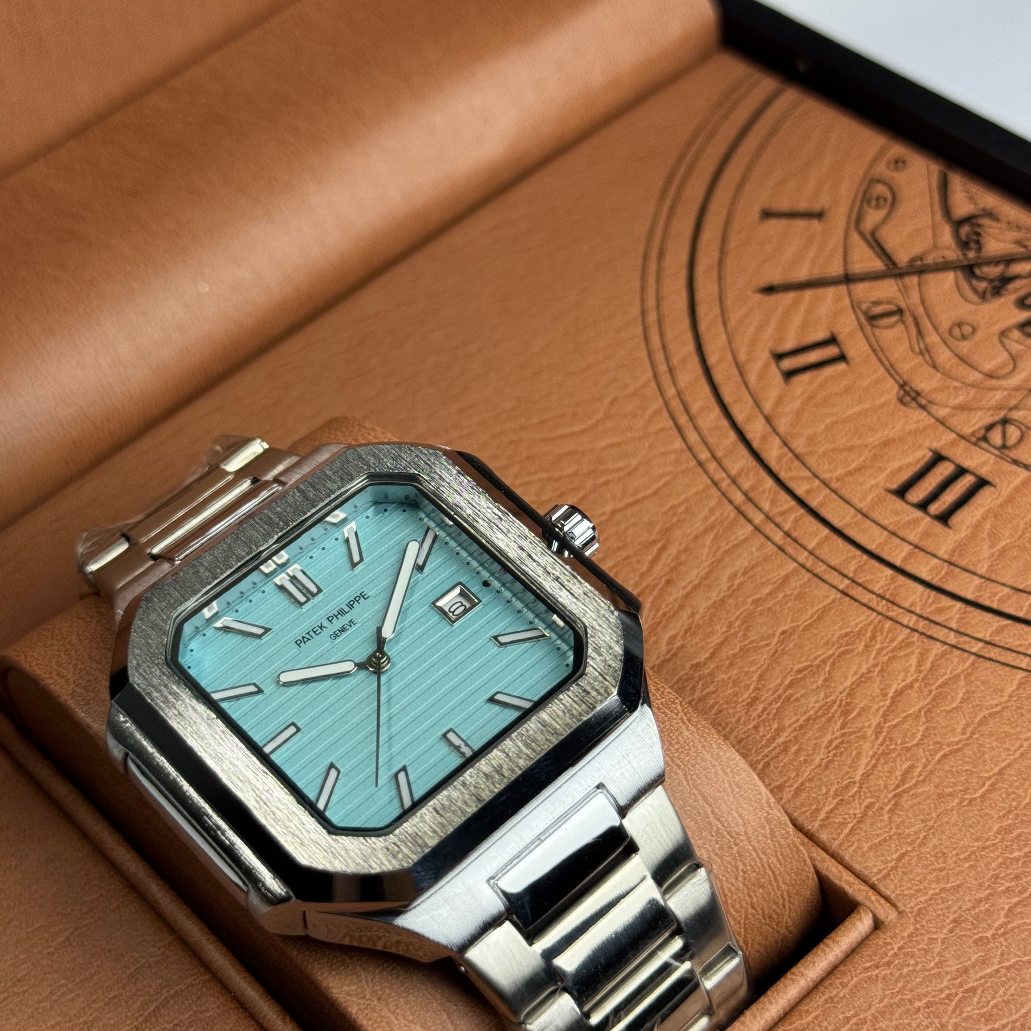 Patek Philippe Square Tiffany Dail Stainless Steel