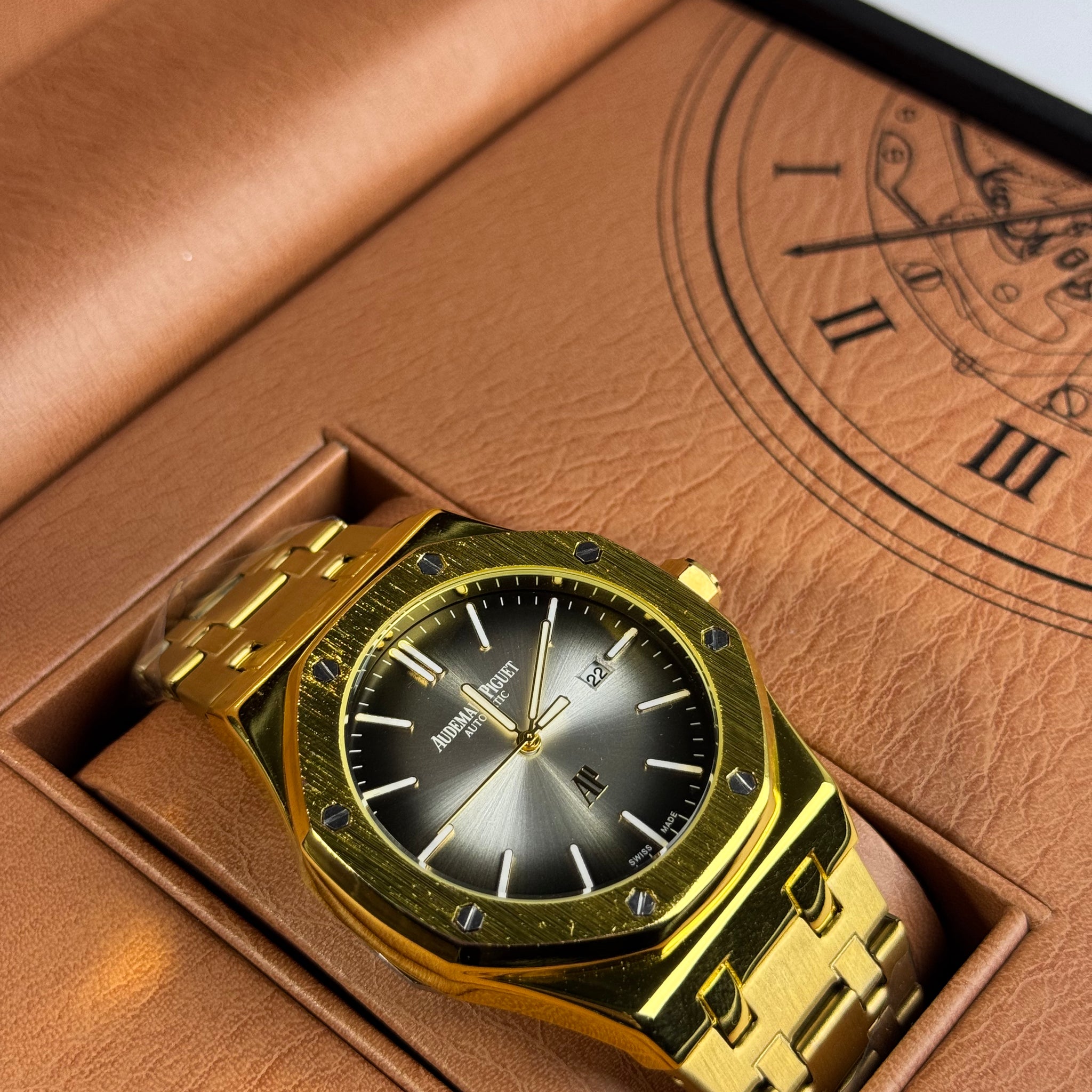 AP Golden With Blakish Dail Stainless Steel