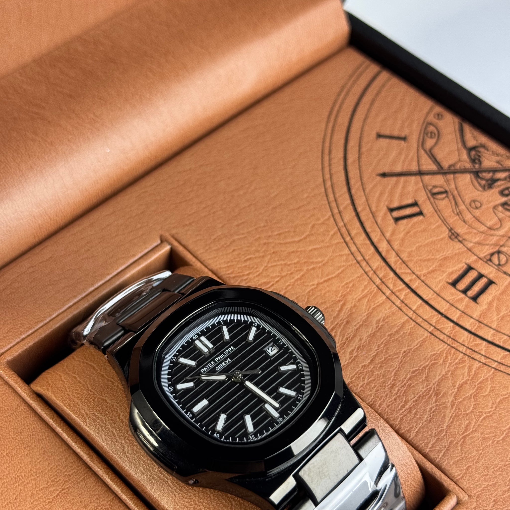 Patek Philippe Black Shine Stainless Steel