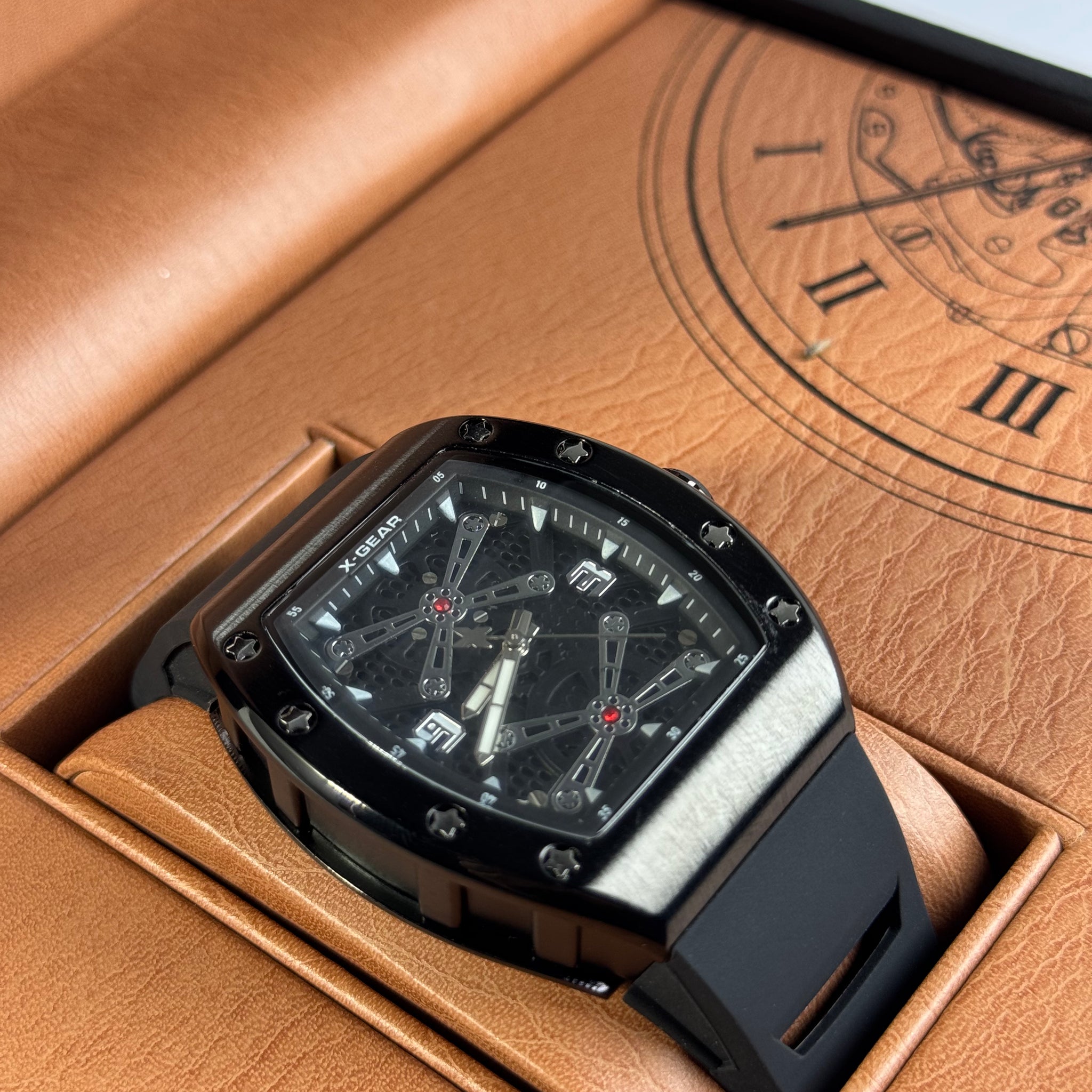 X Gear Black Silicon Strap With Black Dail