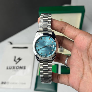 Rolex Date Just Sky Blue Dial Semi Automatic