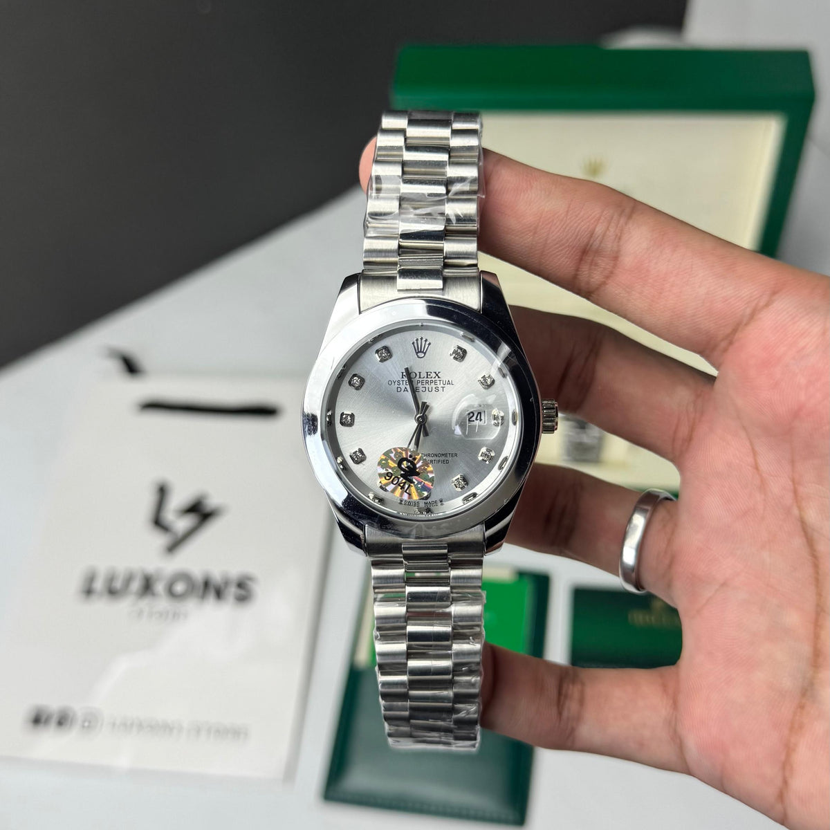 Rolex Date Just White Dial Semi Automatic