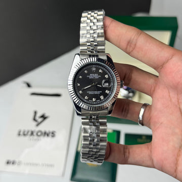 Rolex Black Dial Jublee Chain Butterfly Lock