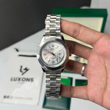 Rolex Silver Chain White Dial Quartz