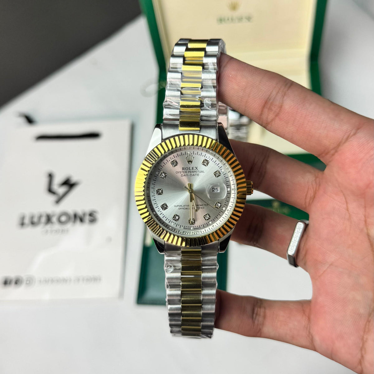 Rolex Two Tone White Dial Quartz
