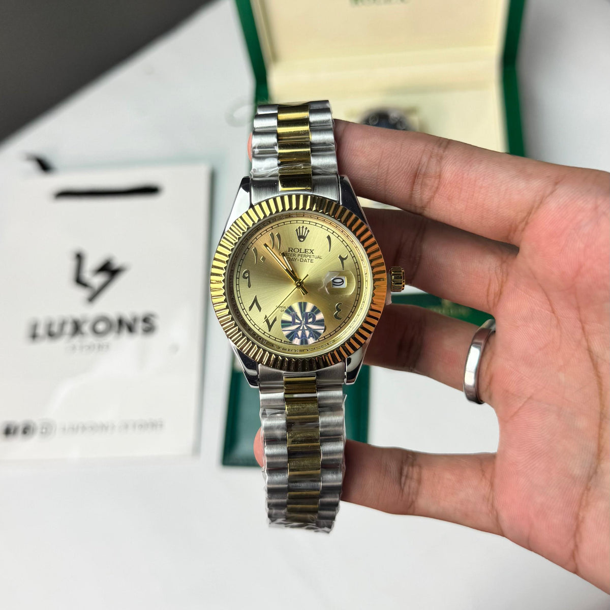 Rolex Two Tone Golden Arabic Dial Quartz