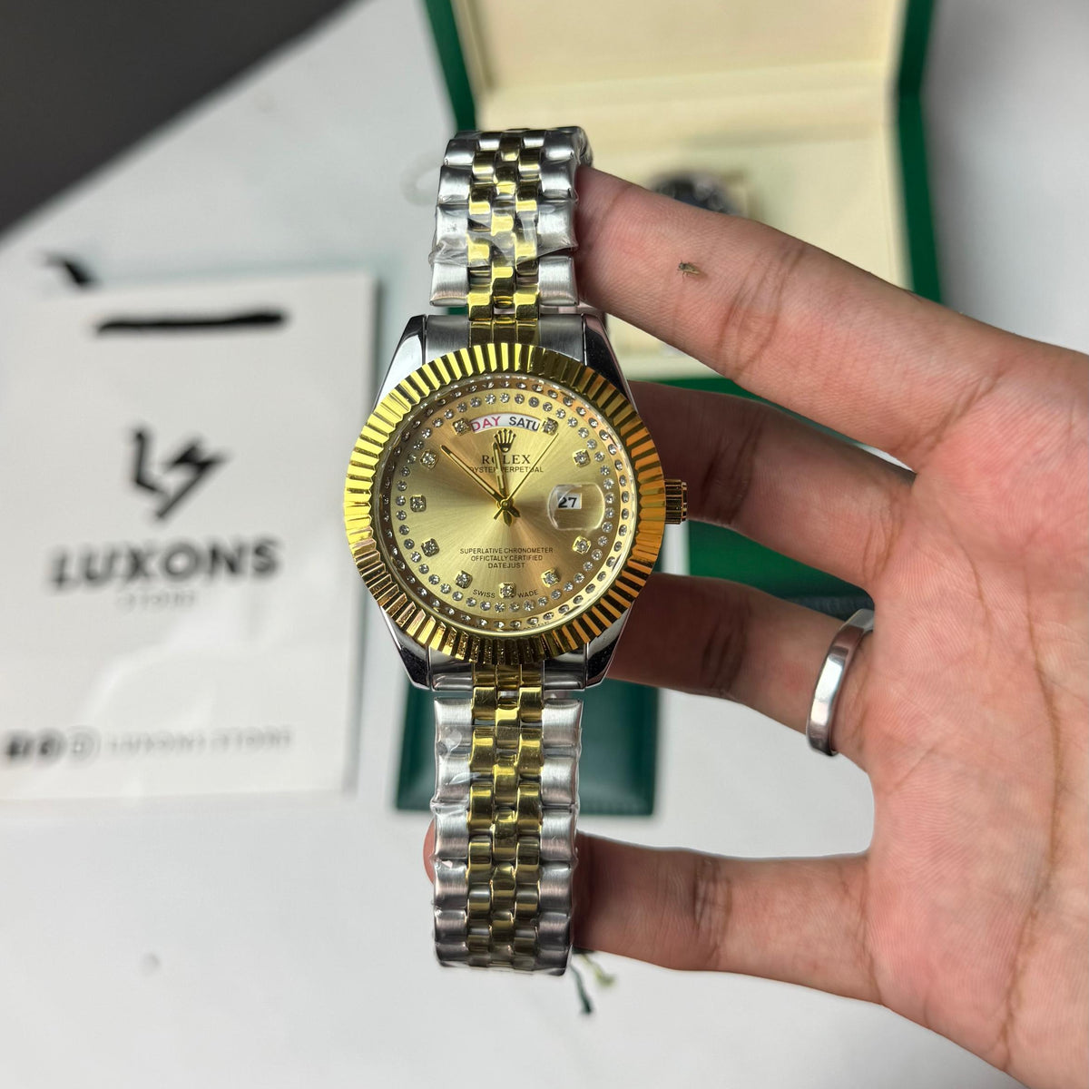 Rolex Two Tone Day&Date Golden Jublee Chain