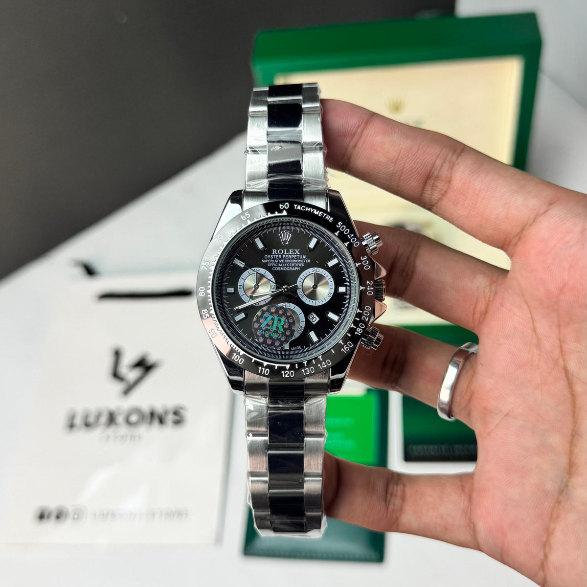 Rolex Daytona Two Tone Black Dial Master Lock