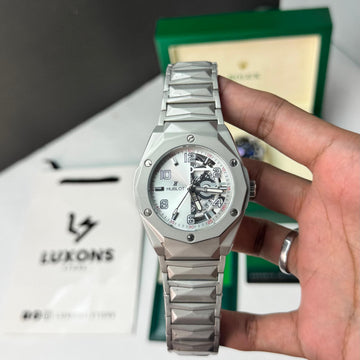 Hublot Semi Automatic White Dial Heavy Chain