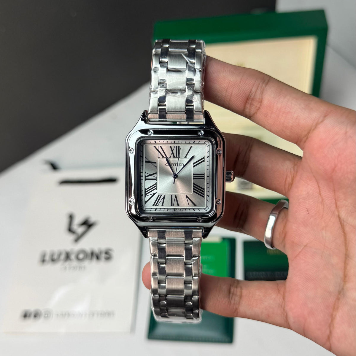 Cartier Old Money Stainless Steel Roman Dial