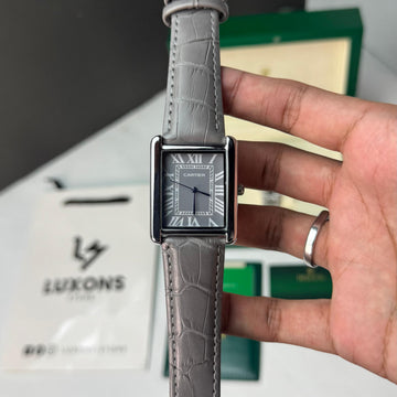 Cartier Old Money Style Gray Leather Strap