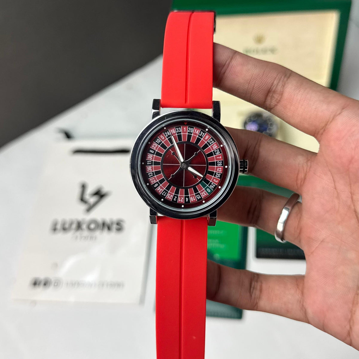 Casio Silicon Strap Magnetic Lock Red Strap