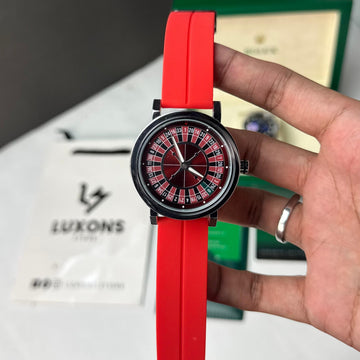 Casio Silicon Strap Magnetic Lock Red Strap