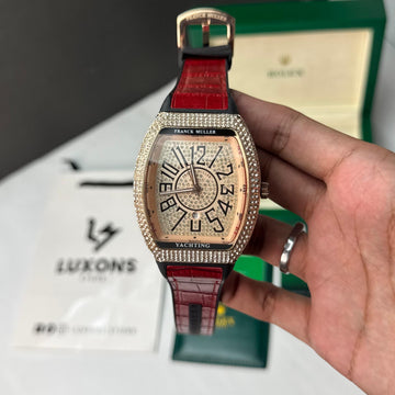 Frank Muller Diamond Dial Red Strap